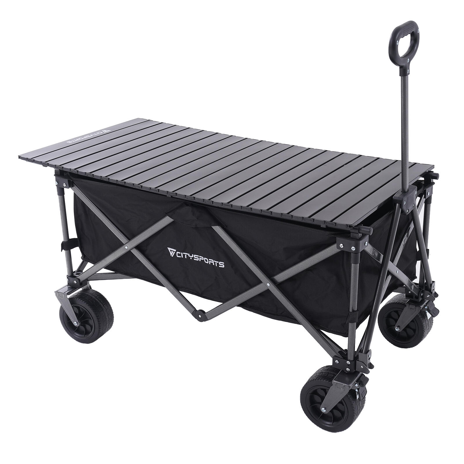 Chariot de Camping, Chariot Pliable avec Plateau Amovible, Noir 2/7