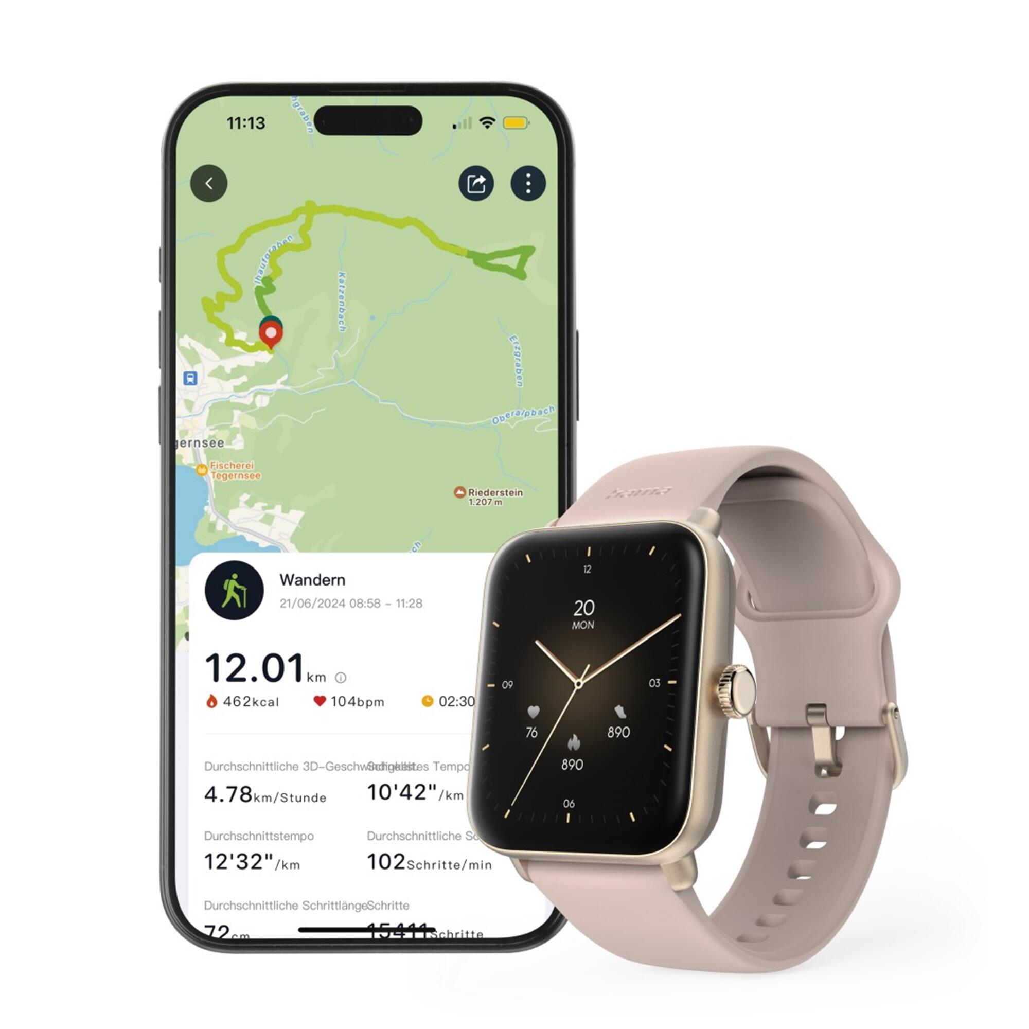 HAMA Smartwatch 6010 Refurbished, GPS, 44mm, Rosa 7/7