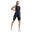 Costum Triathlon Femei Light Speed Front Zip Negru