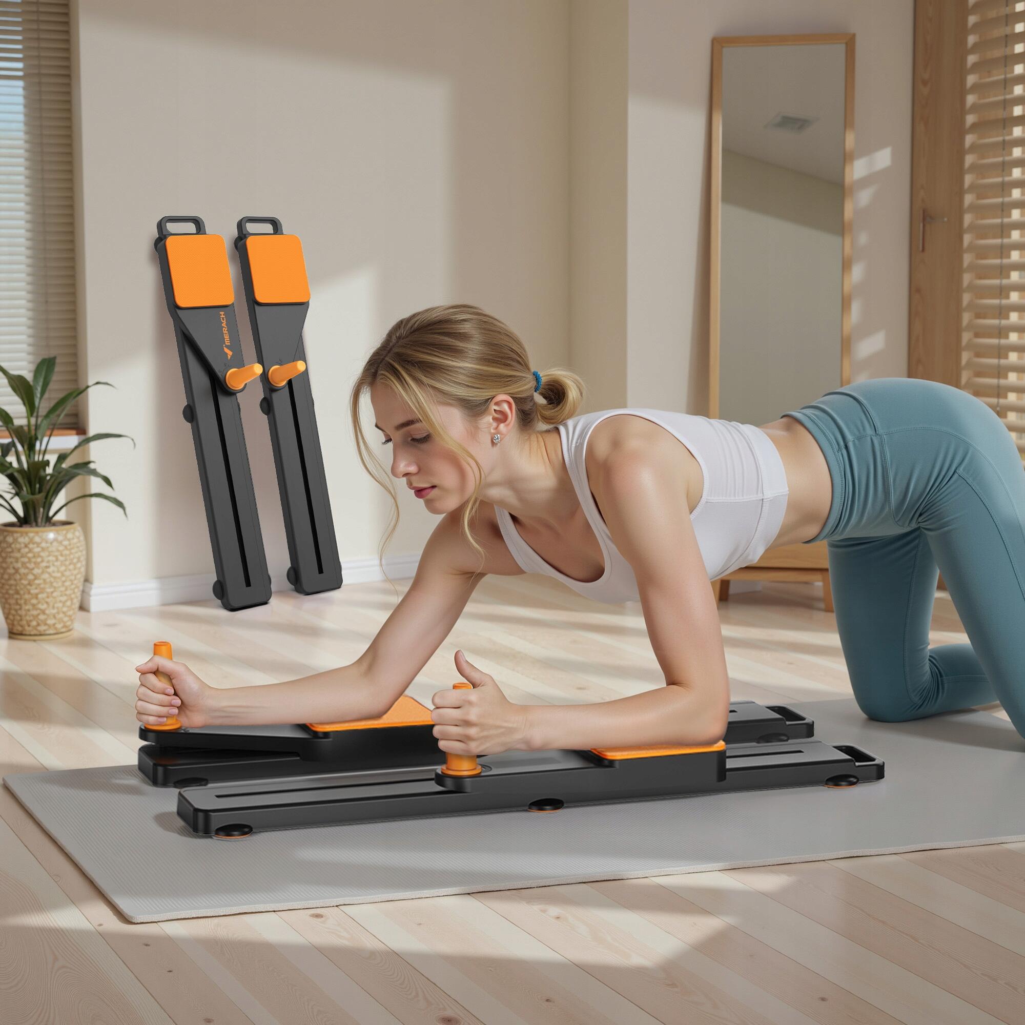 Planche de fitness pliable 4-en-1 avec bandes de résistance 15 lb 2/7