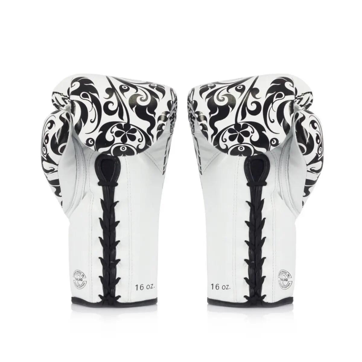 Rękawice Bokserskie ze skóry naturalnej Fairtex BGLG2 Białe 10oz 2/2