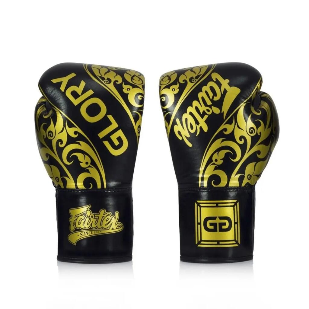 Боксови ръкавици Fairtex от естествена кожа BGLG2, черни, 14oz