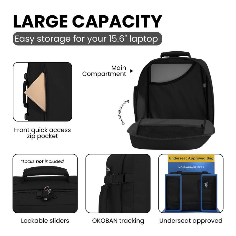 Rucsac CABINZERO Classic 28L, Negru, Unisex