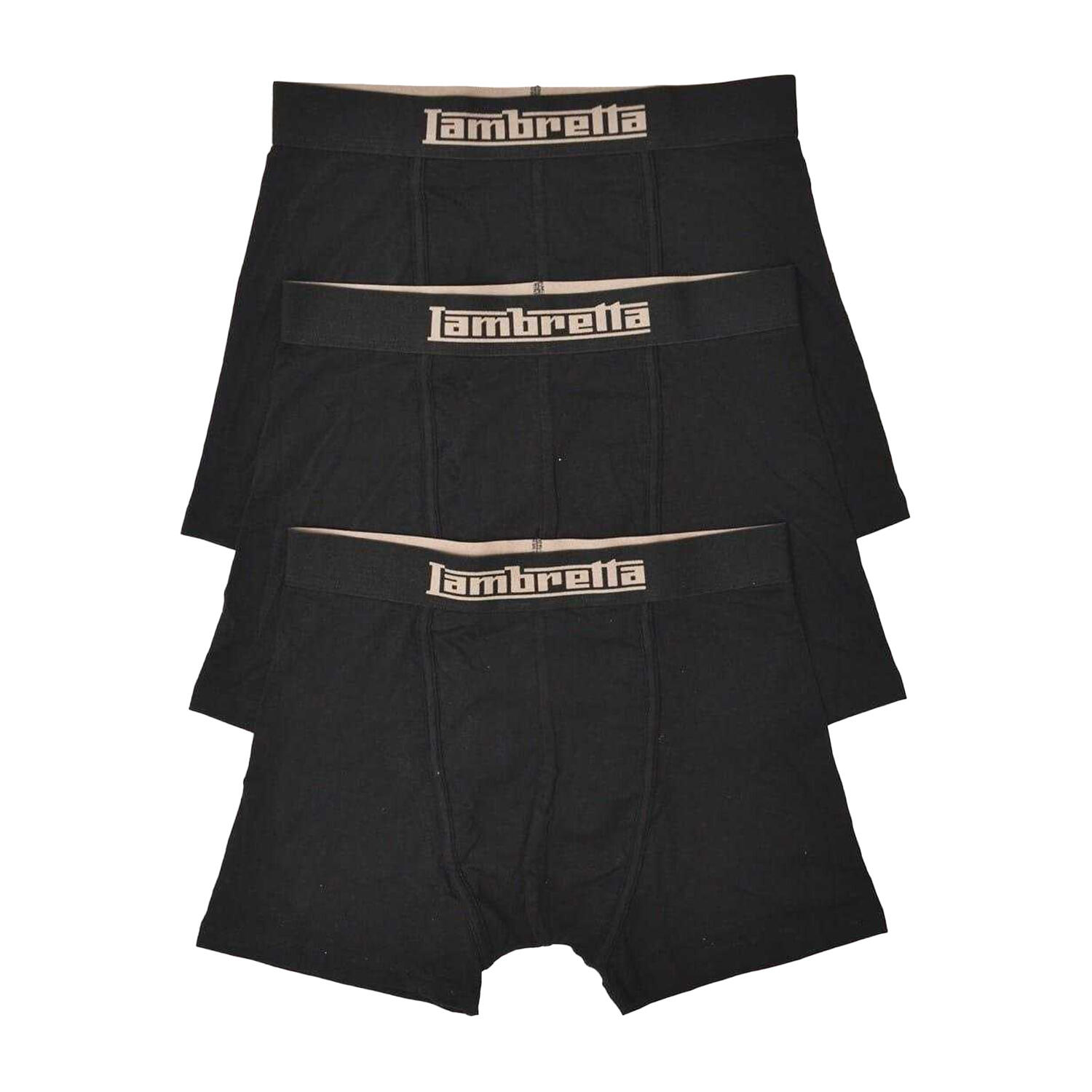 Lambretta Mens Logo Cotton Blend Boxer Shorts (Pack of 3)