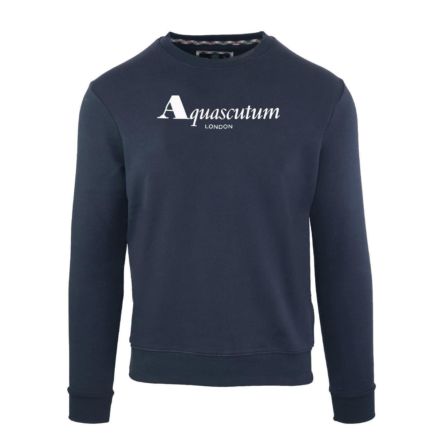 Aquascutum Mens Ribbed Logo Sweatshirt