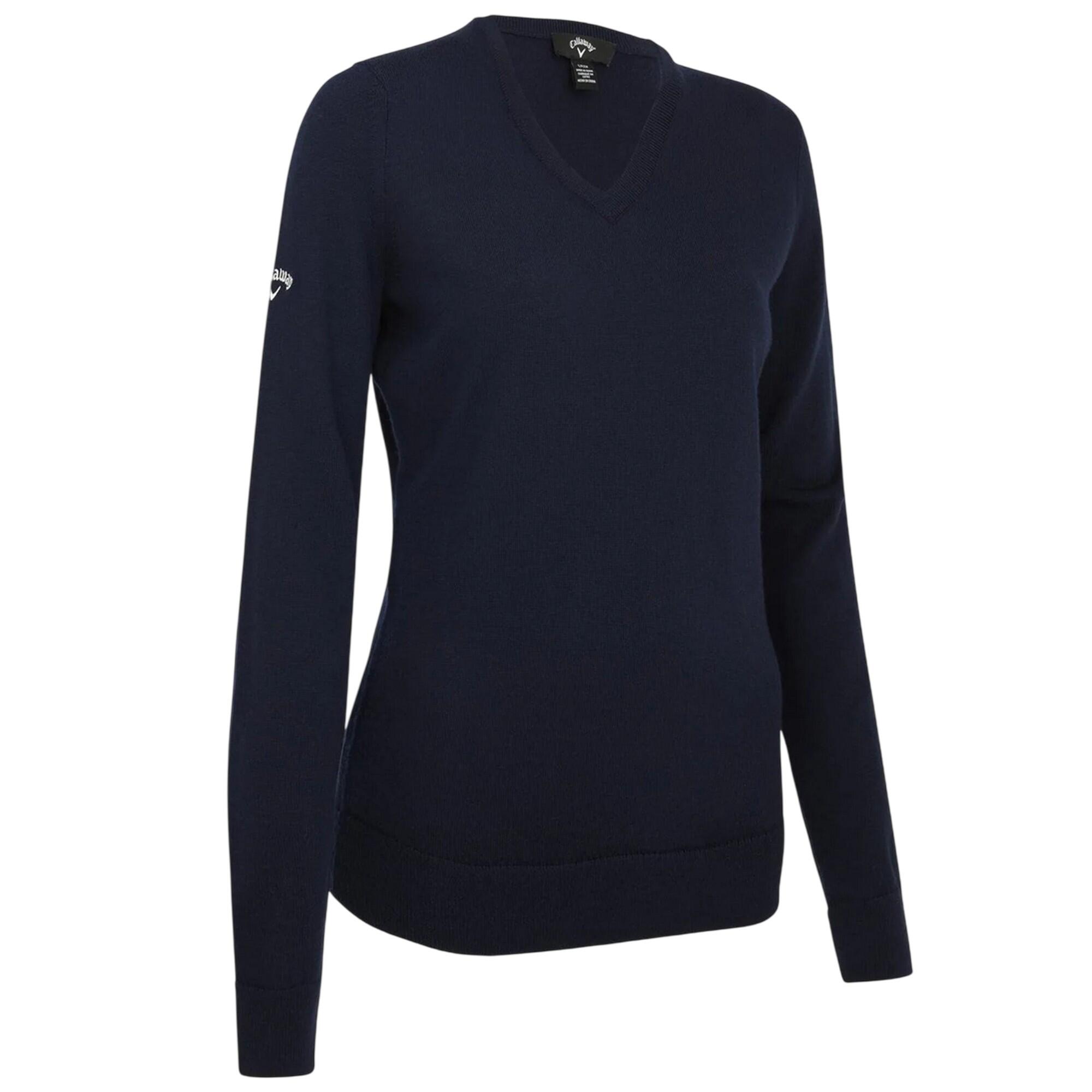 Callaway Womens/Ladies Fine Knit V Neck Long-Sleeved Golf Pullover