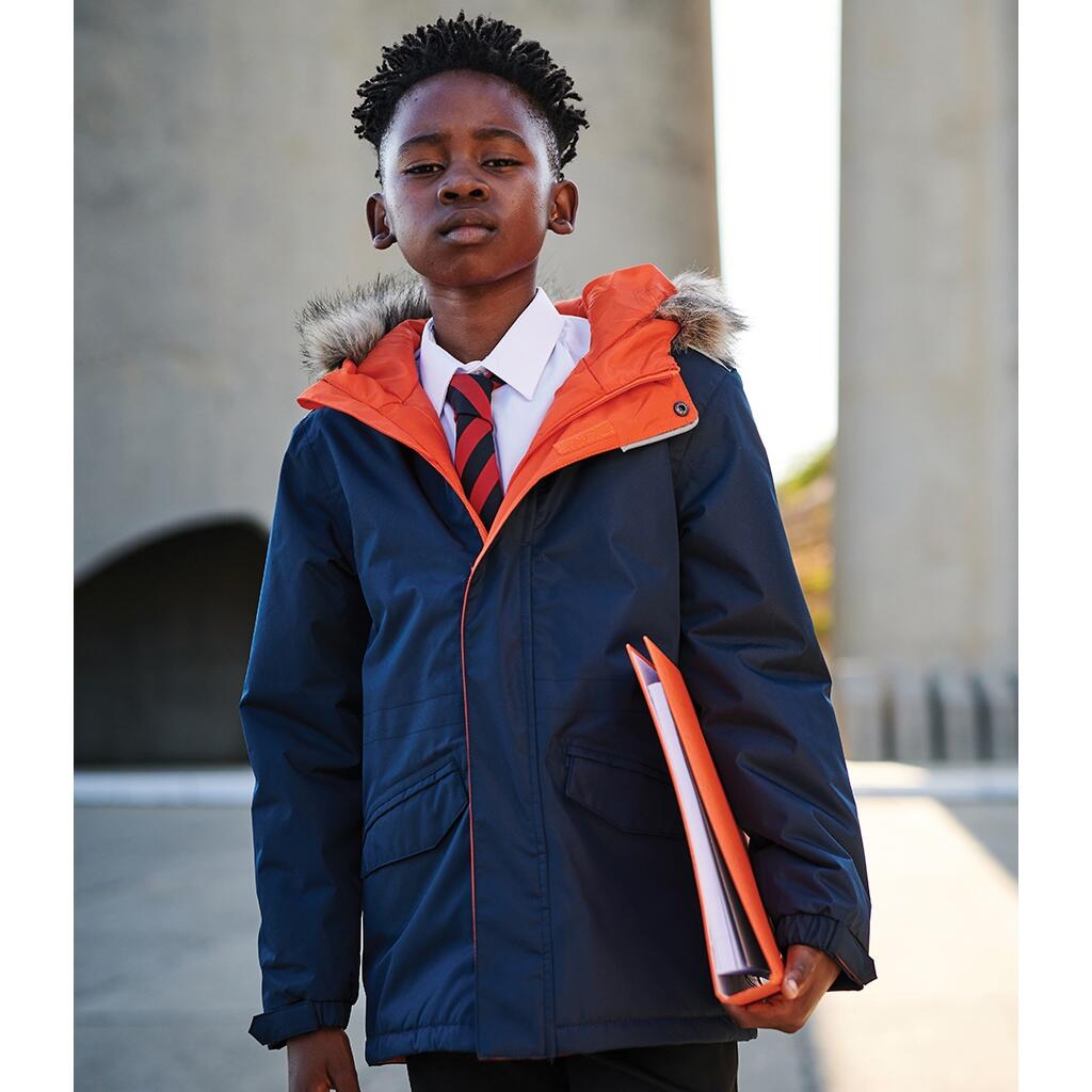 Childrens Cadet Parka Jacket (Navy) 3/4