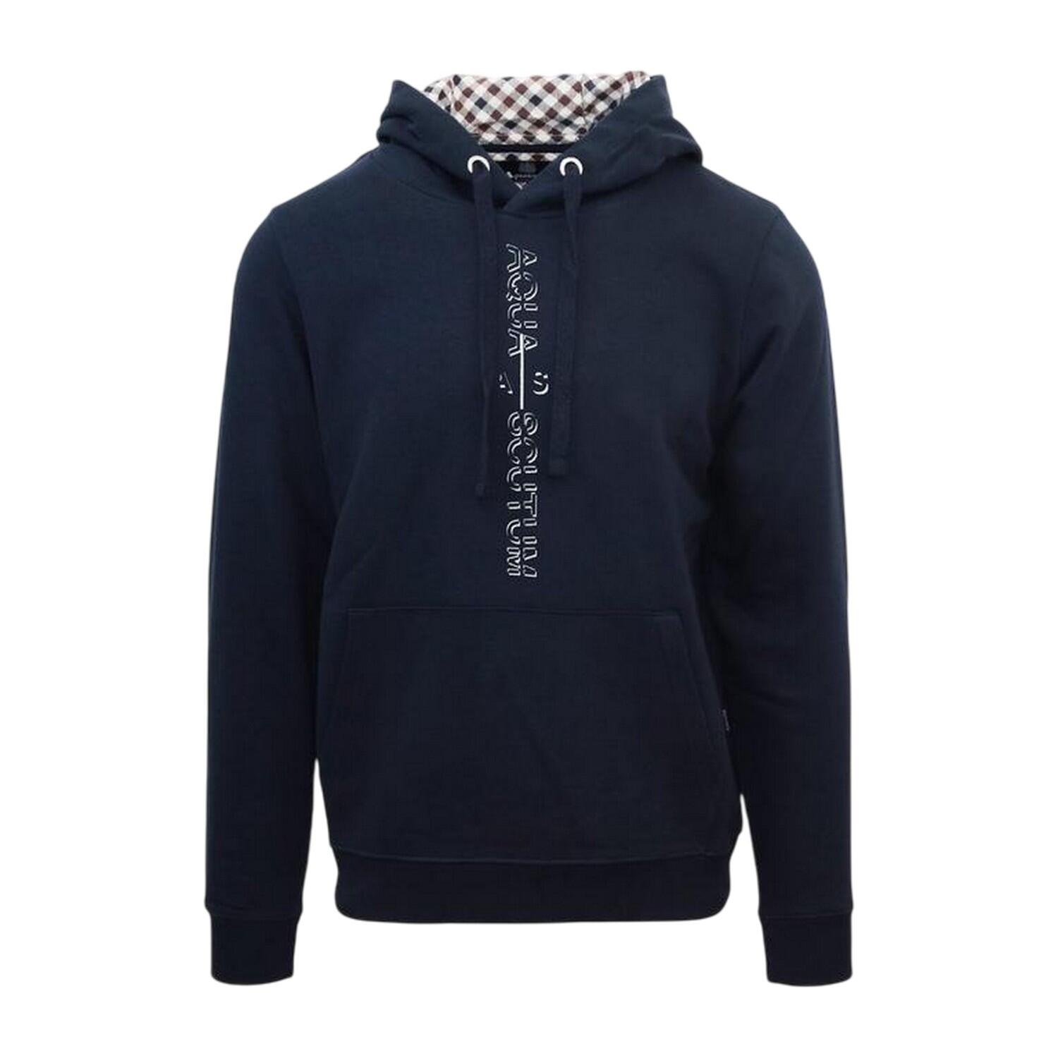 Aquascutum Mens Lettering Pullover Hoodie