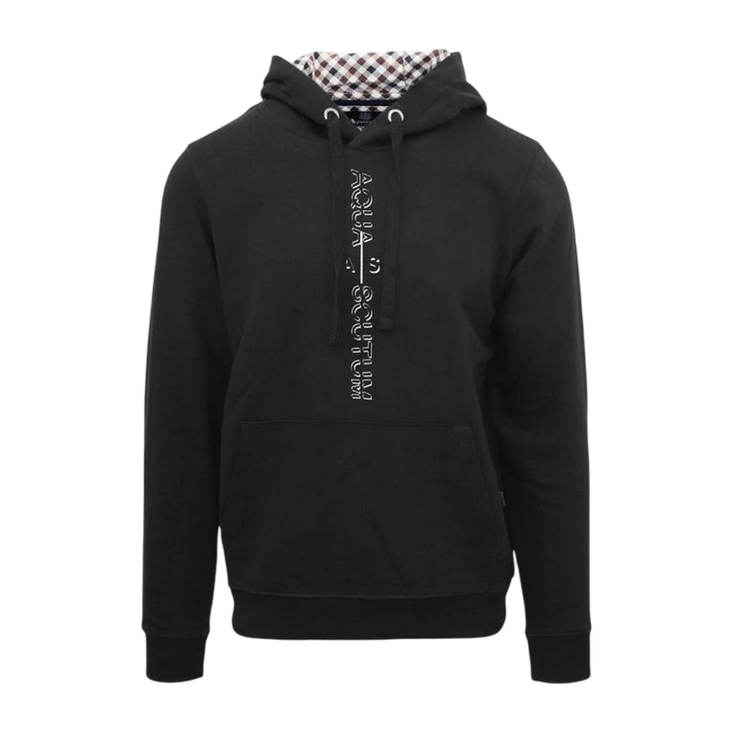 Aquascutum Mens Lettering Pullover Hoodie