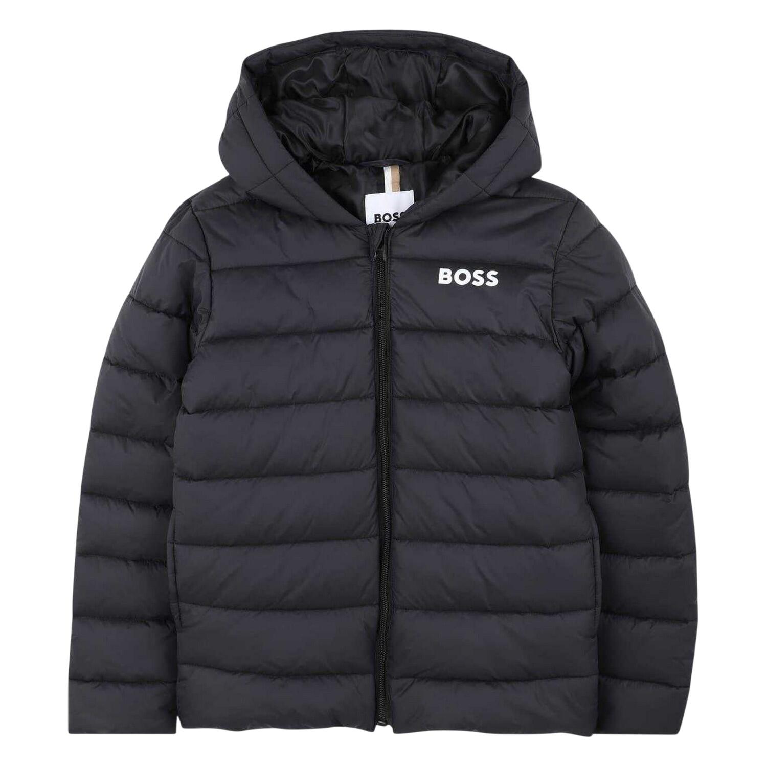 Boss Childrens/Kids Horizontal Stripe Hooded Regular Puffer Jacket