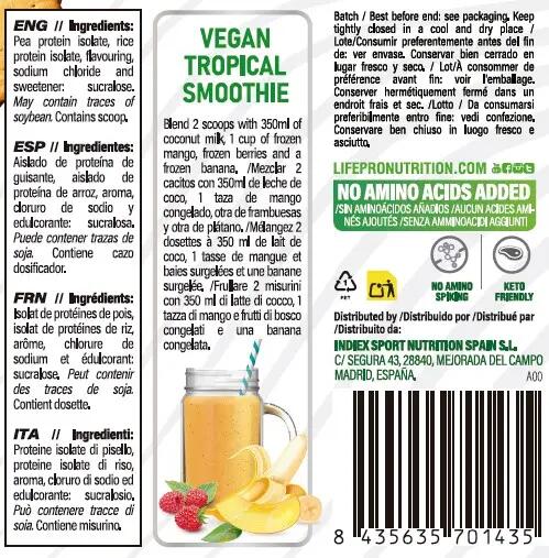 LIFE PRO VEGAN PROTEIN 900G - Proteína Vegana Orgánica 3/5
