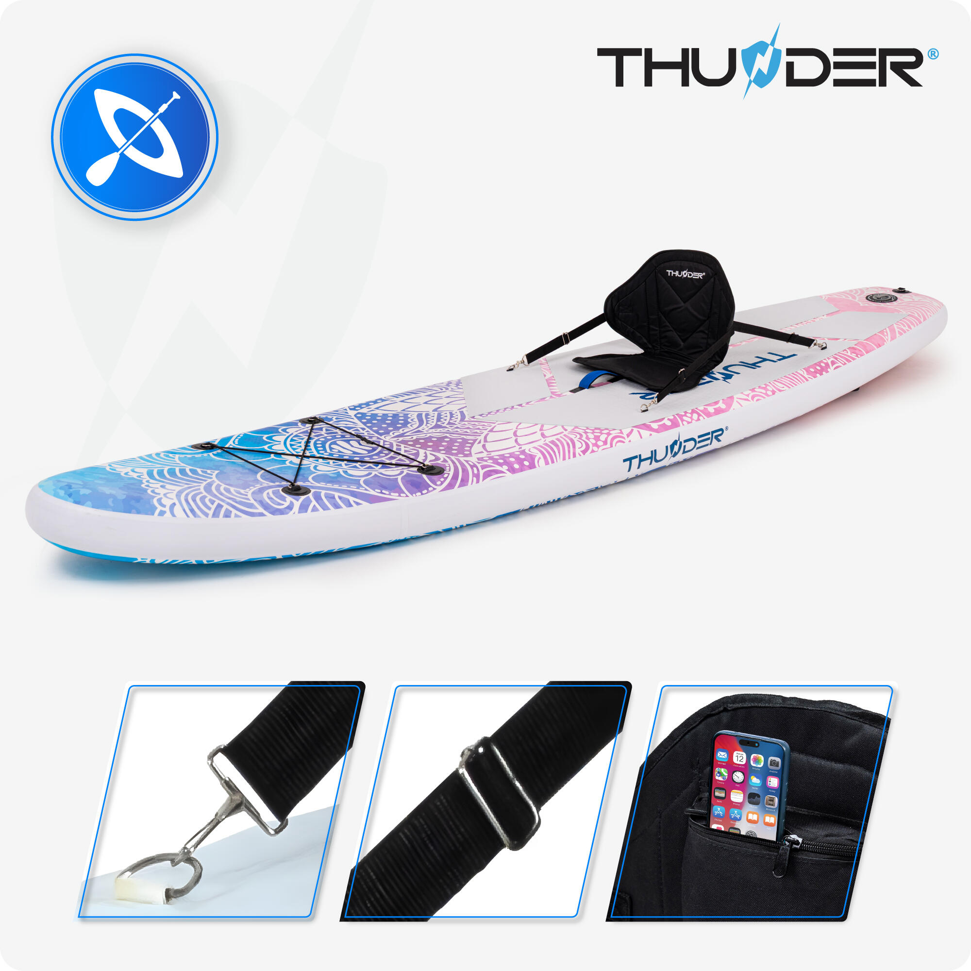 Deska SUP pompowana akcesoria THUNDER AURORA 350cm 4/8