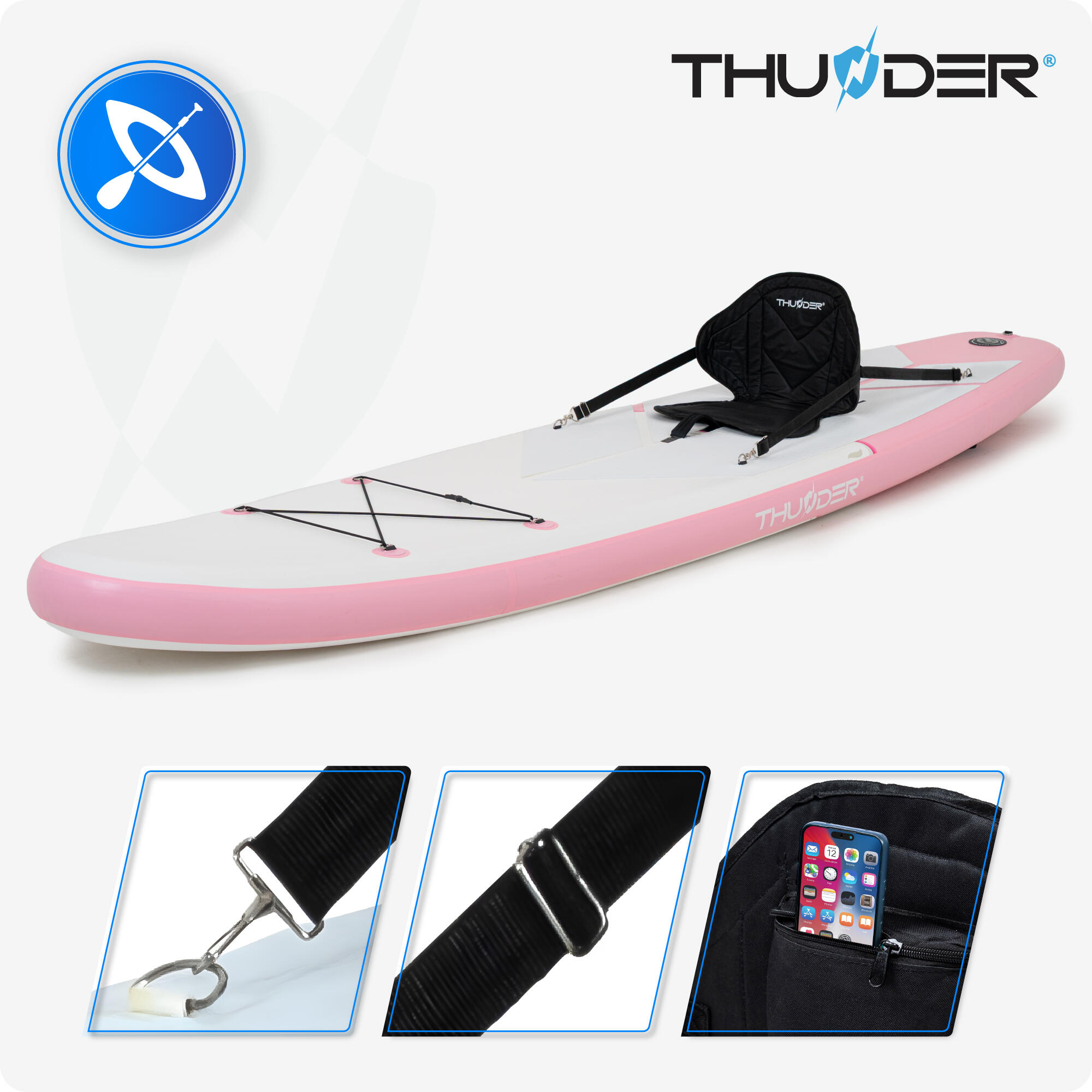 Deska SUP pompowana akcesoria THUNDER CANDY 350cm 4/8