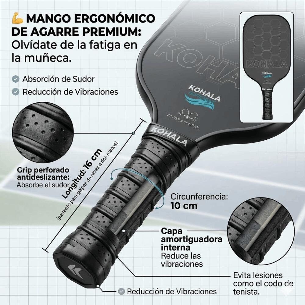 Set 2 Racchette Pickleball Kohala Fibra di Vetro 4/6