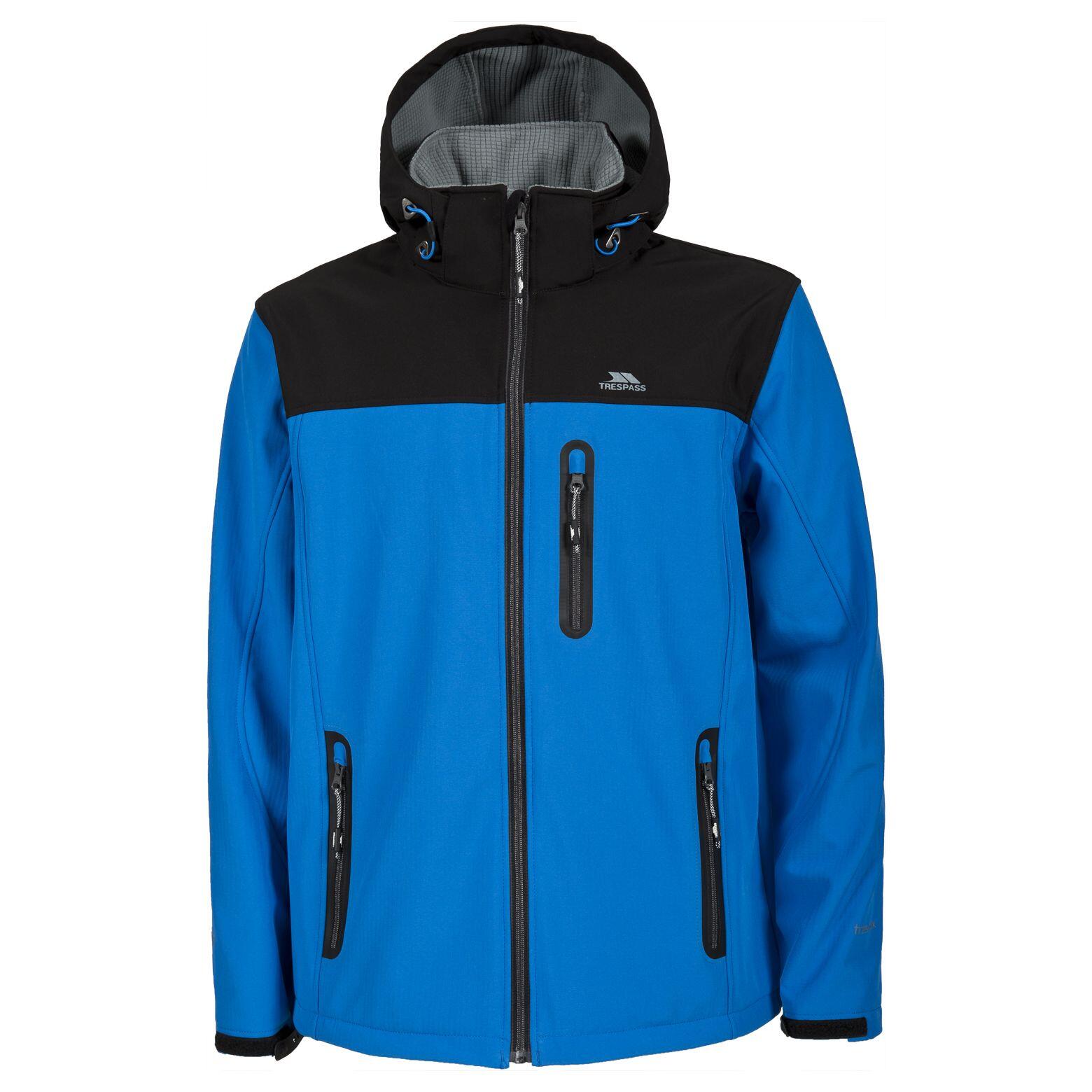 TRESPASS Giacca Impermeabile Softshell Uomo Trespass Hebron Azzurro
