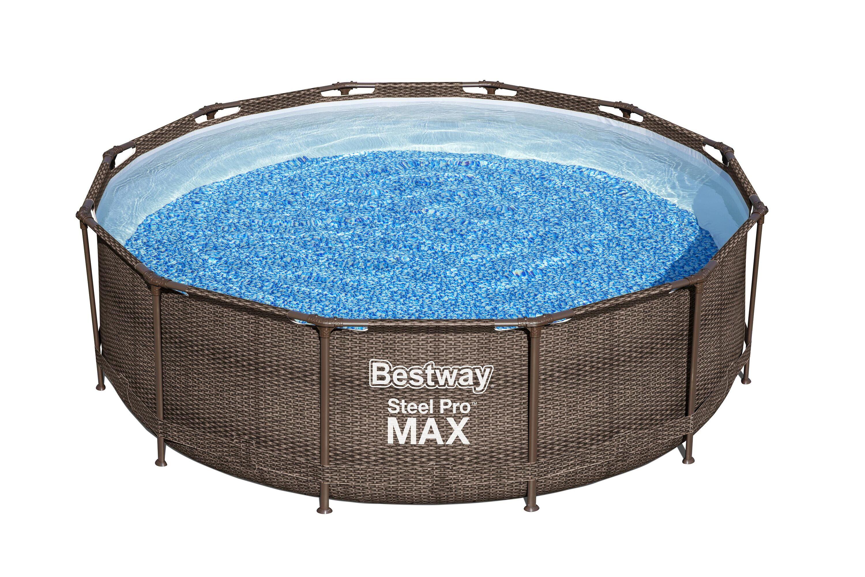 Piscina Desmontável Bestway Steel Pro Max Design Rattan 366x100cm Filtro, Escada 2/5