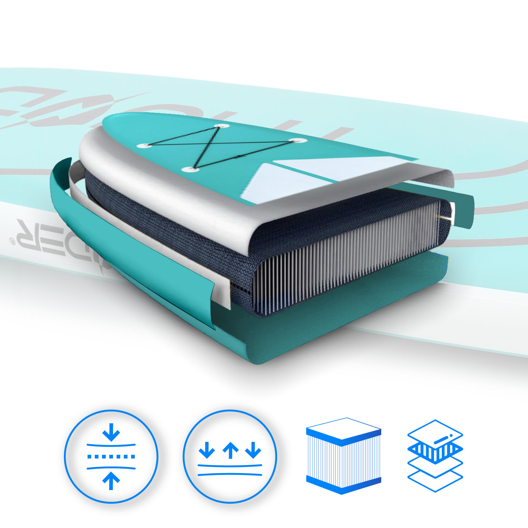 Deska SUP pompowana akcesoria THUNDER COAST-MINT 320cm 3/8