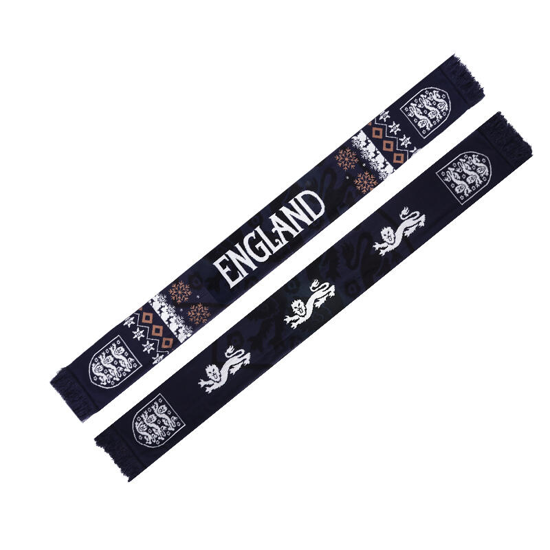 新品未使用sublations FOOTBALL SCARF ASH BLACK England Football Association Color Block Knitted Scarf