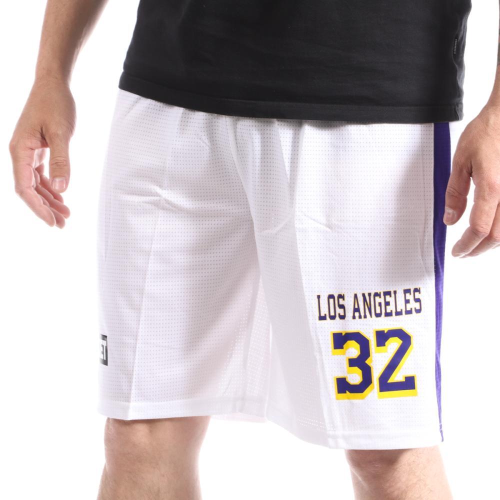 Los Angeles Lakers Herren Basketball Shorts Weiß 1/3