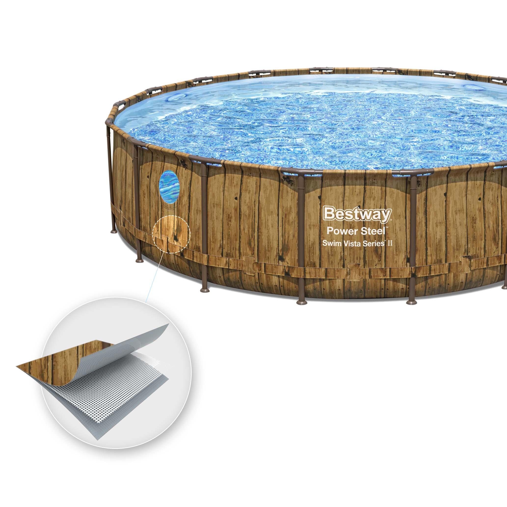 Piscina Desmontável Bestway Power Steel Ø549x122 cm Filtro, Cobertura e Escada 3/7