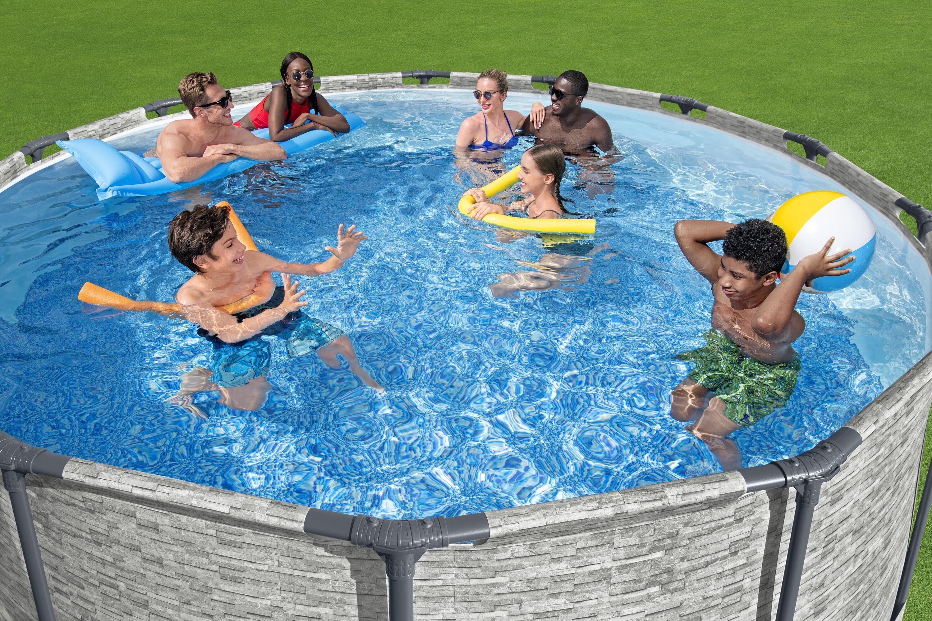 Set piscina da 488x122 cm effetto pietra 2/6