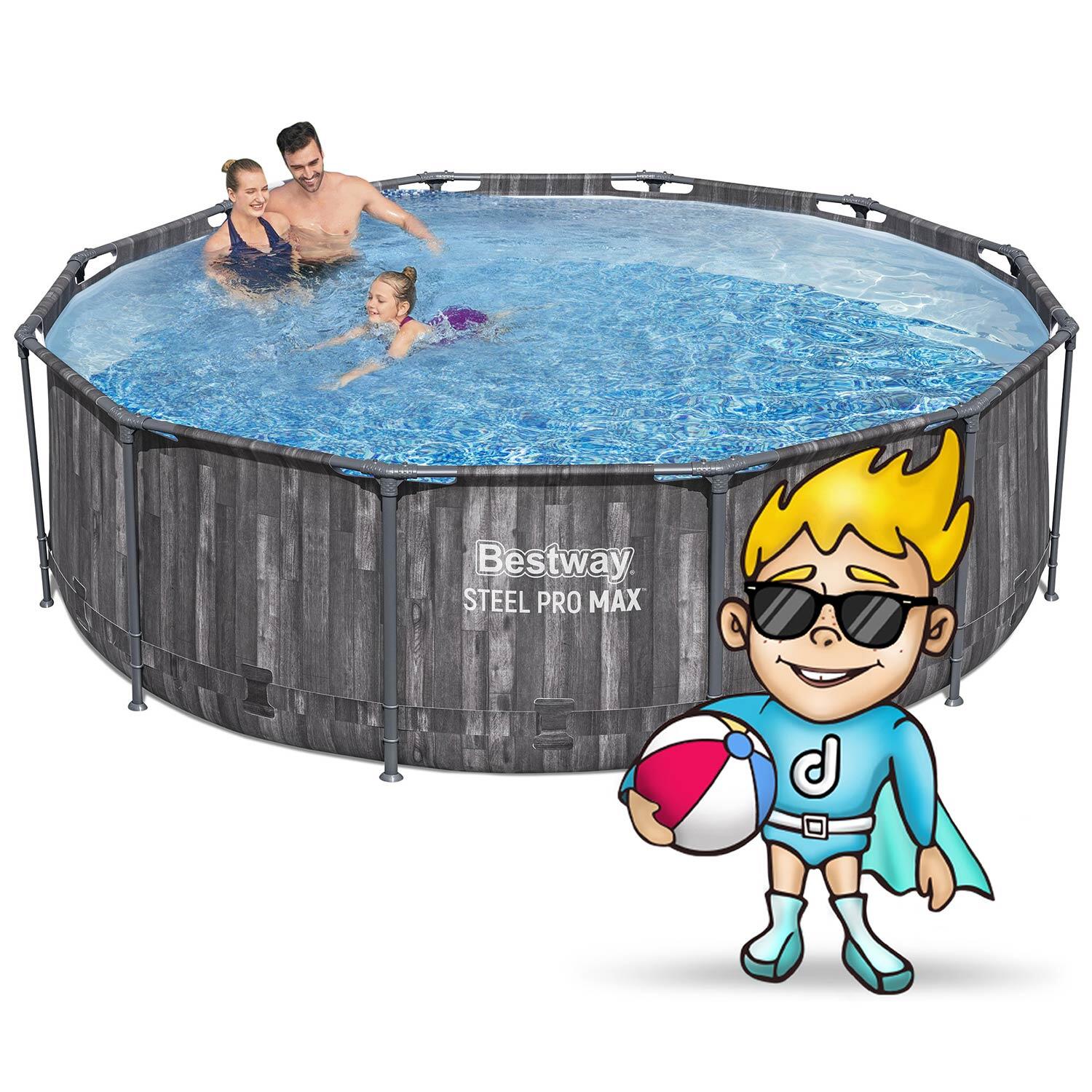Piscina nuoto Steel Pro Max, Grigio Scuro 2/7