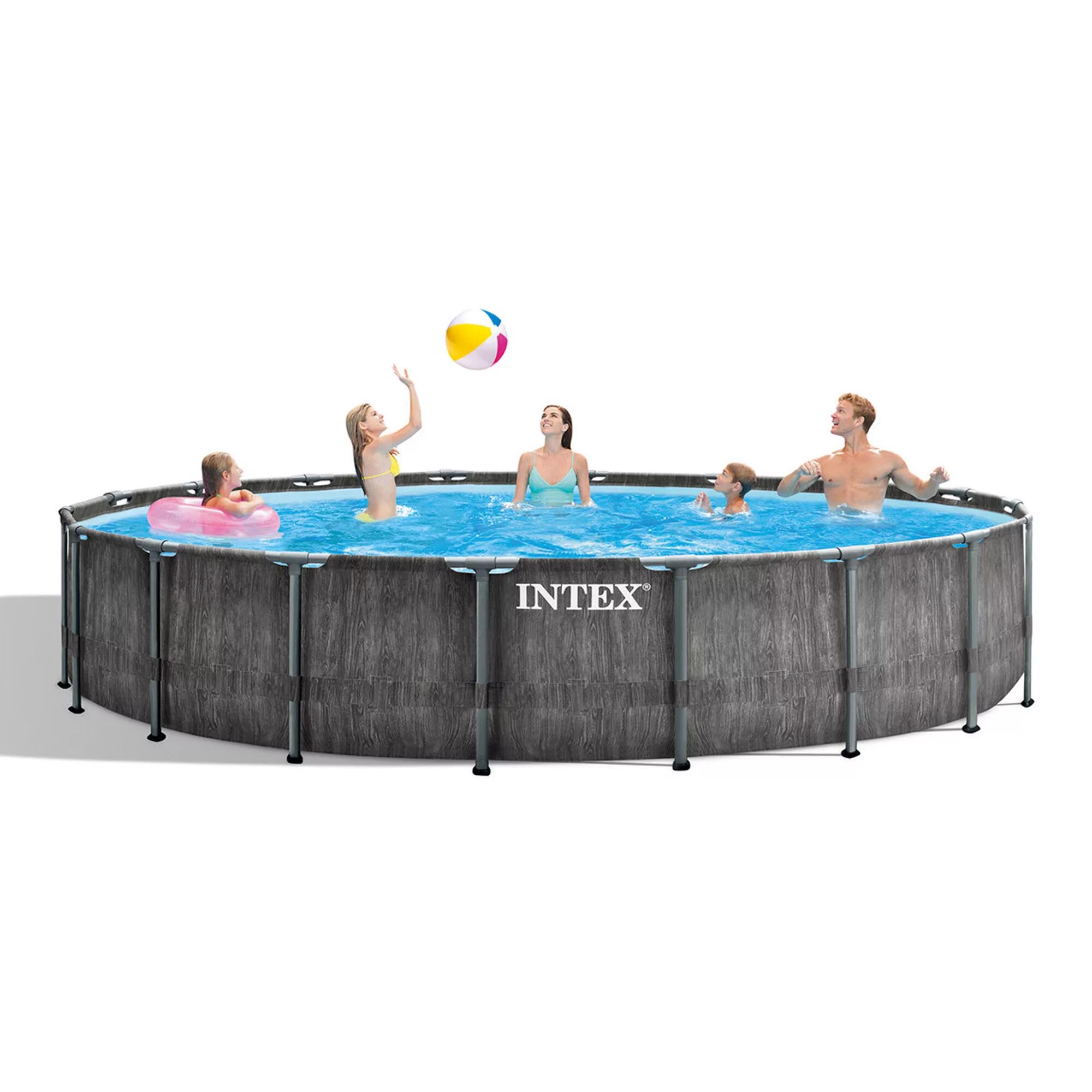 INTEX 26744NP - Intex 26744NP – Piscina Fuori Terra Prisma Frame Greywood Rotond 2/7
