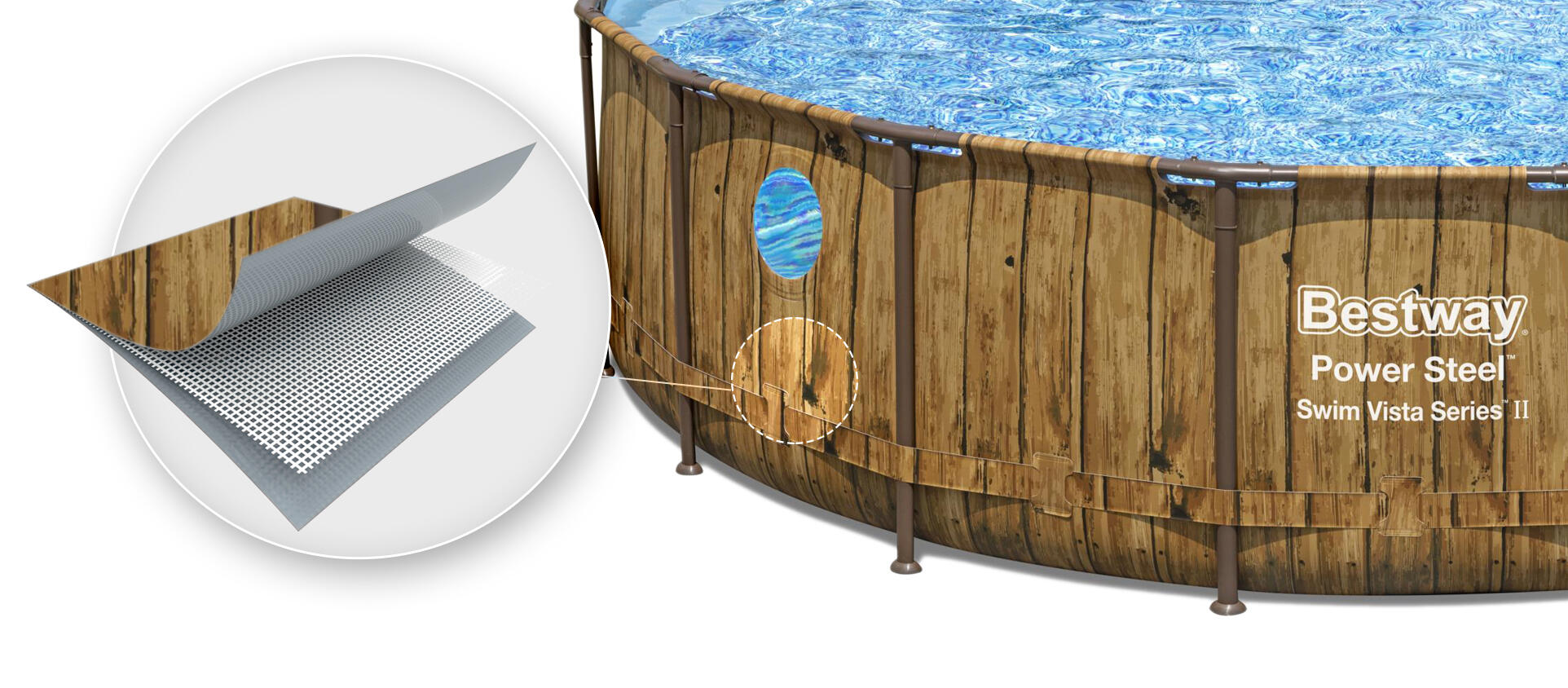 Bestway Piscine hors sol tubulaire ronde Power Steel Swim Vista 488x122cm 2/7