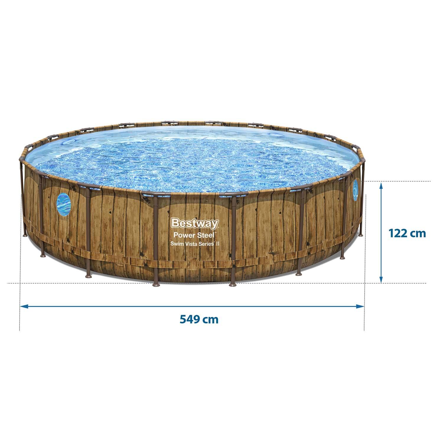 Piscina Desmontável Bestway Power Steel Ø549x122 cm Filtro, Cobertura e Escada 5/7