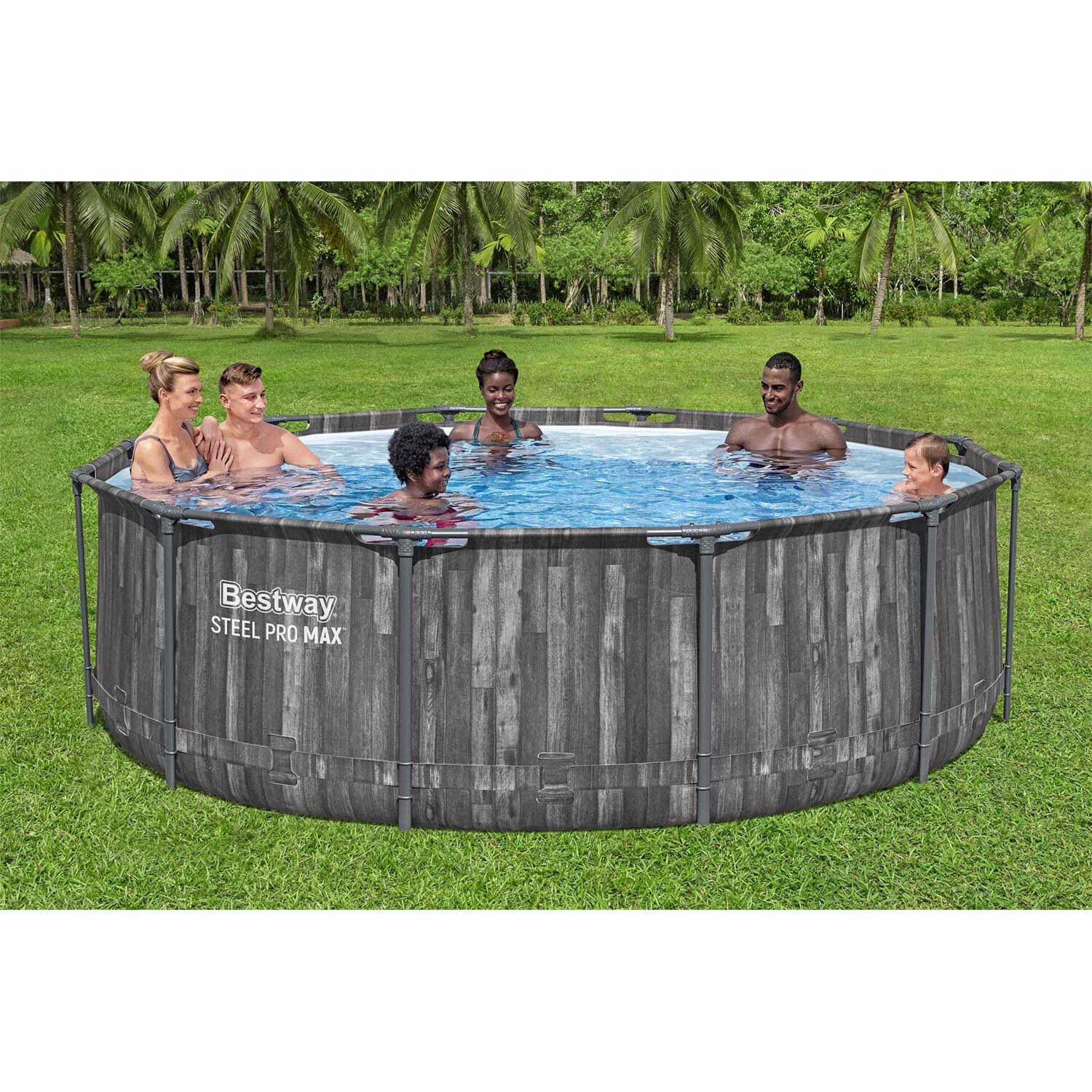 Piscina nuoto Steel Pro Max, Grigio Scuro 4/7