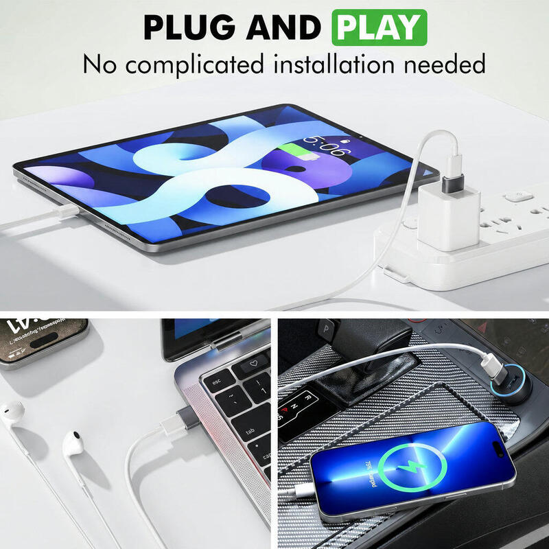 Set adaptor USB-A la USB-C – 2 bucăți gri