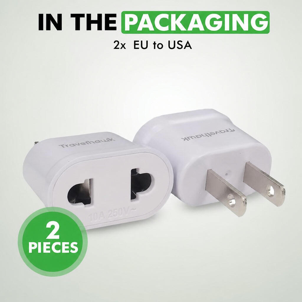 Adattatore da viaggio UE → USA – 2 pezzi 2/7