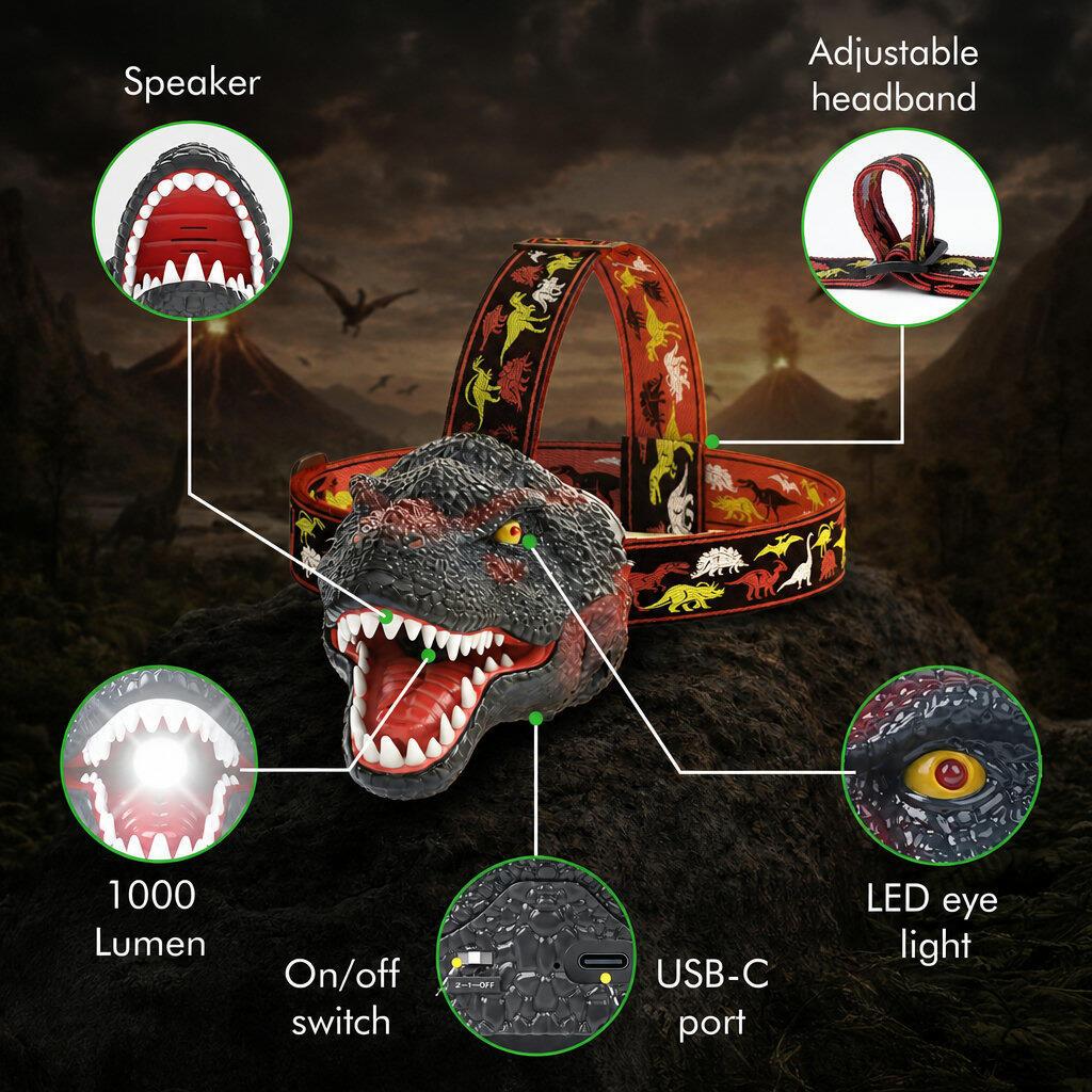 Lampada frontale a LED ricaricabile per bambini 2/6