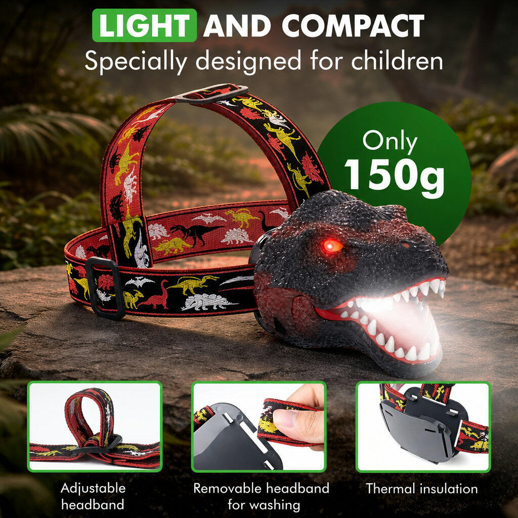Lampada frontale a LED ricaricabile per bambini 6/6