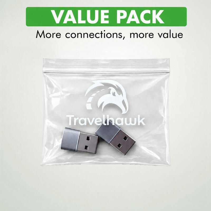Set adaptor USB-A la USB-C – 2 bucăți gri