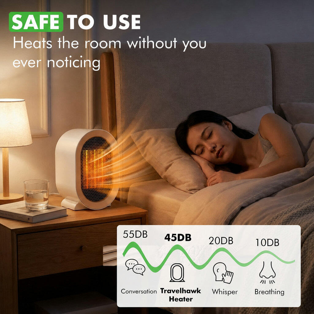 Calefactor eléctrico cerámico de 1200 W, blanco. 6/6