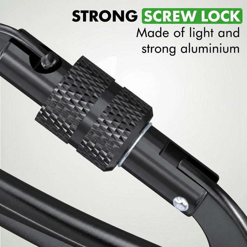 Schwarzer Aluminium-Karabiner – Schraubverschluss 3/7