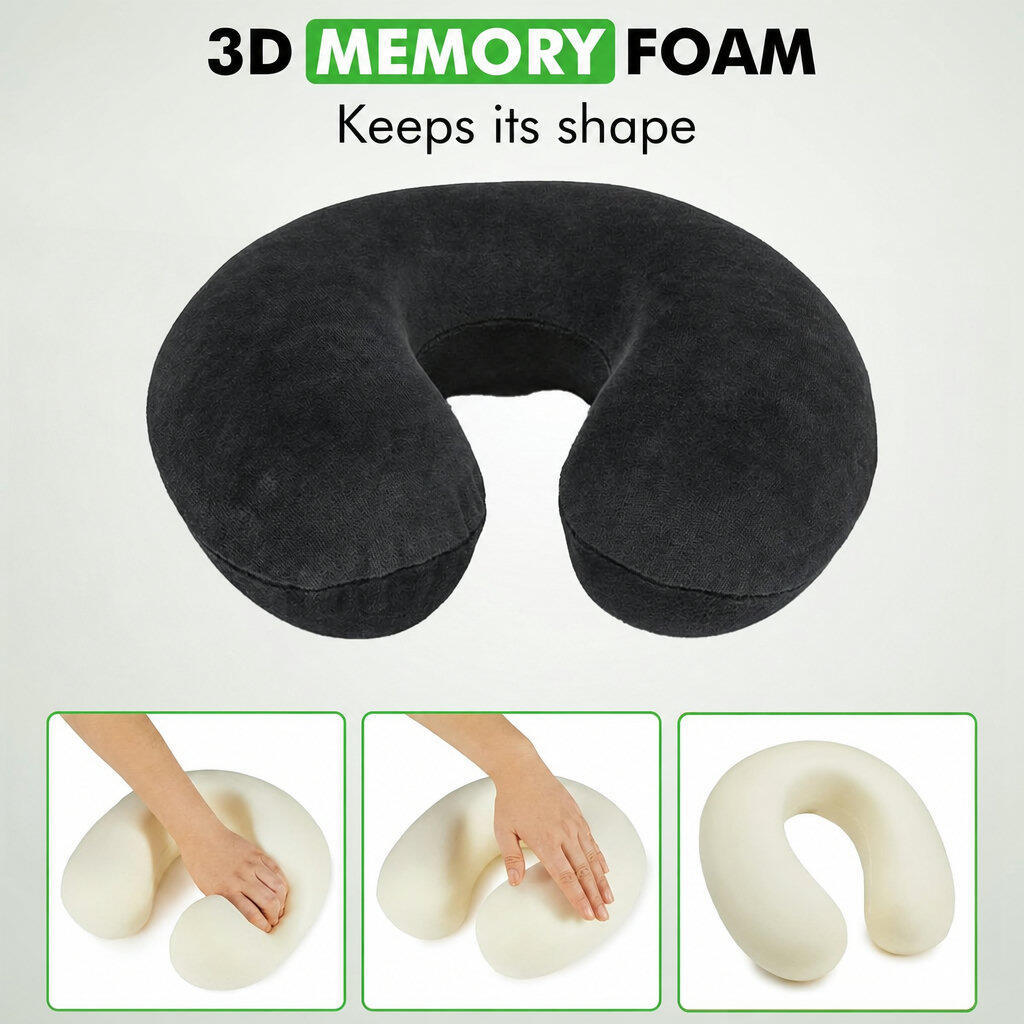 Oreiller de voyage de luxe en mousse à mémoire de forme pour la nuque 4/6