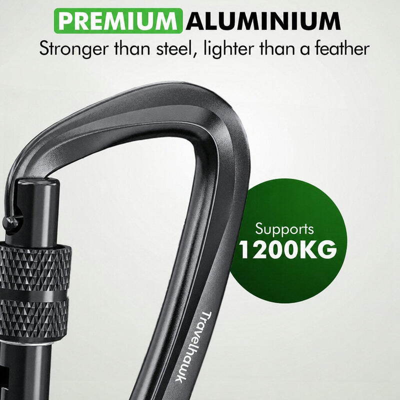 Carabină din aluminiu negru – Închidere cu șurub