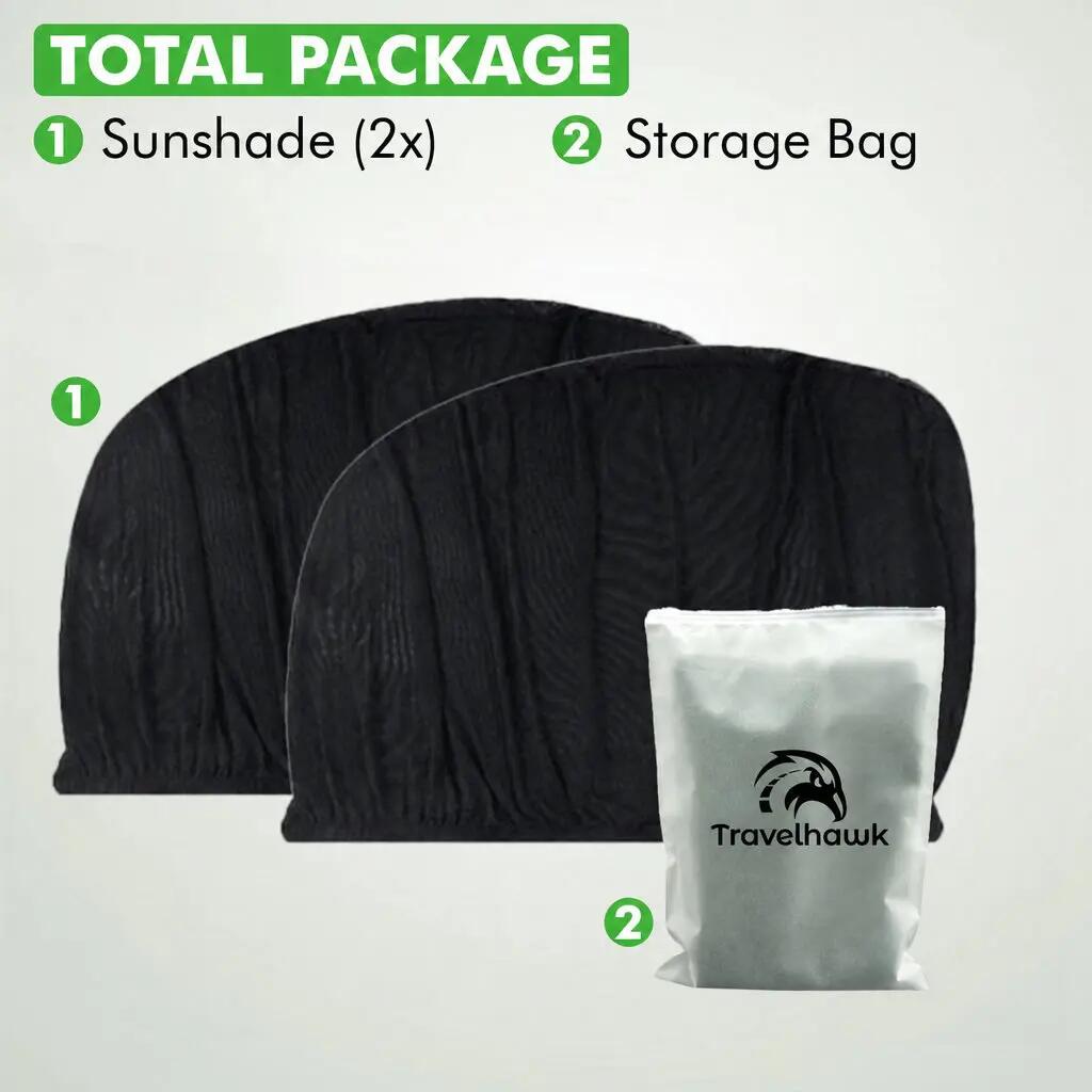 Parasol para coche de bebé, 2 piezas, protección UV 3/6
