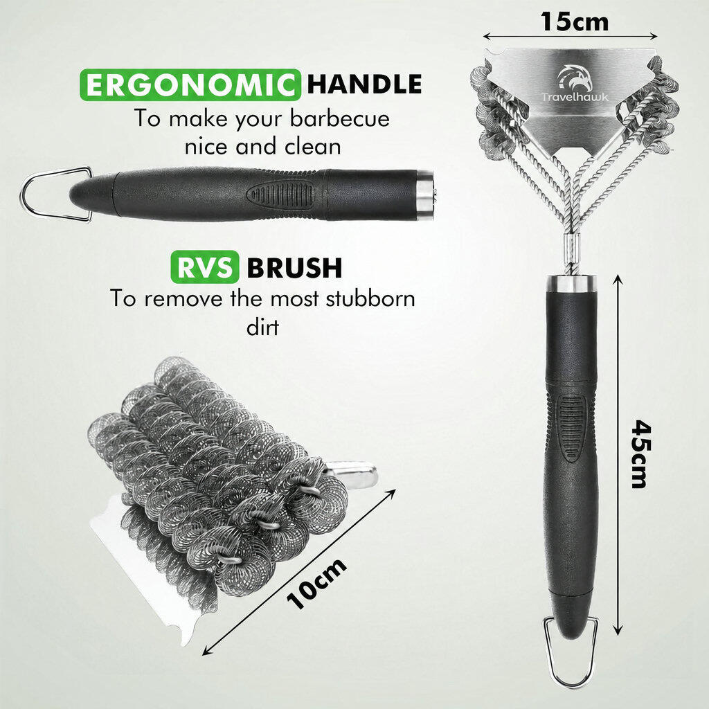 Edelstahl-Grillbürste, ergonomische Grillbürste 4/6