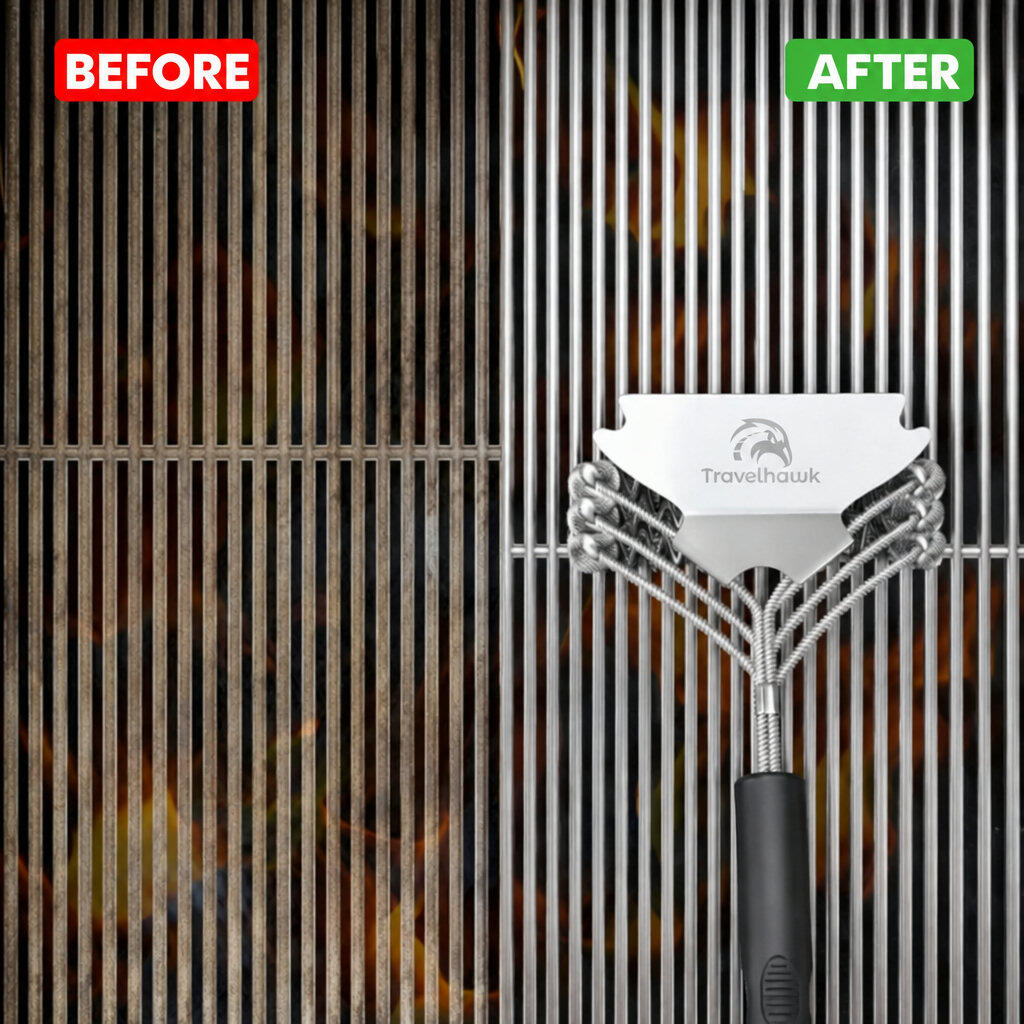 Edelstahl-Grillbürste, ergonomische Grillbürste 5/6