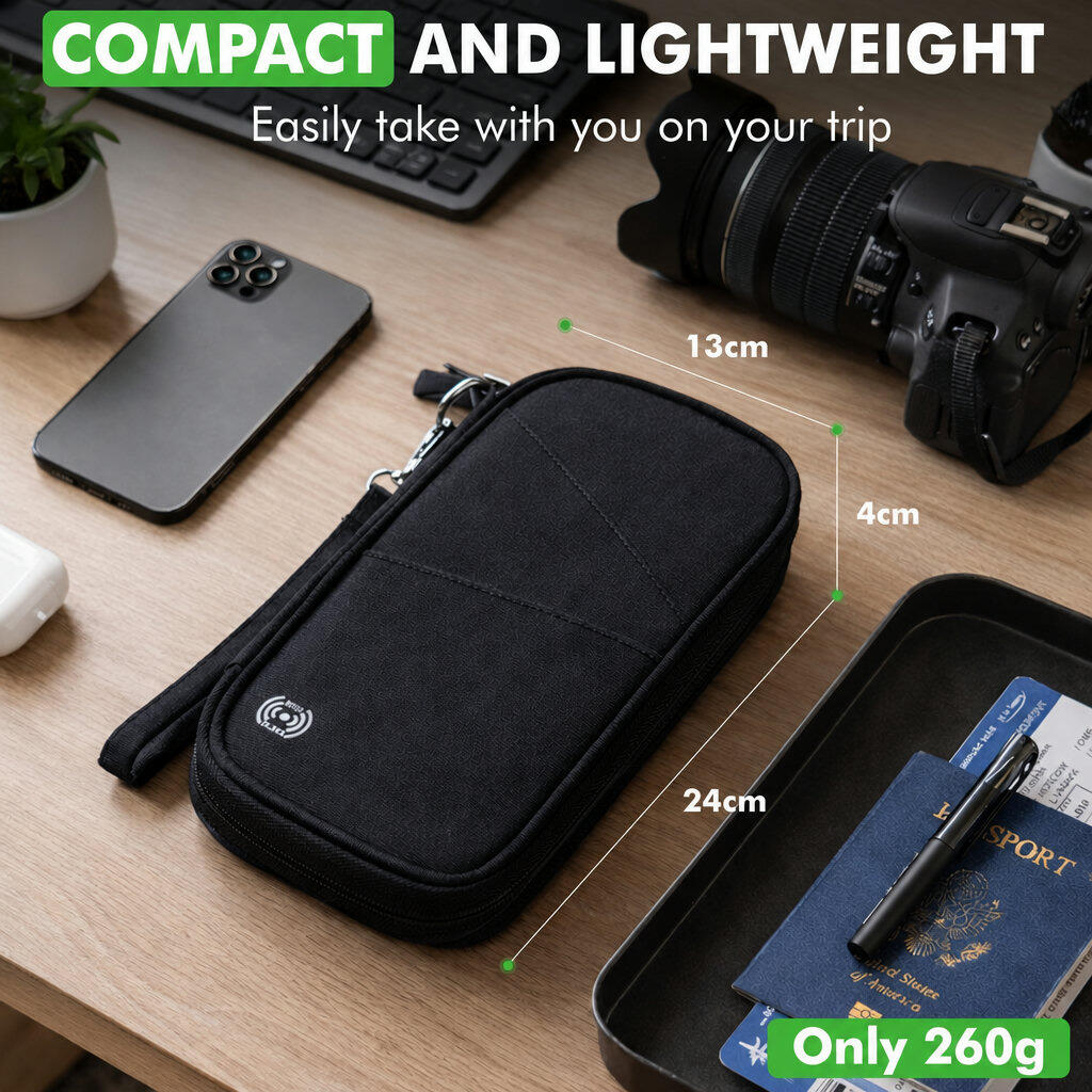 Paspoorthoesje RFID Travel Wallet – Wereldkaart Zwart 4/5