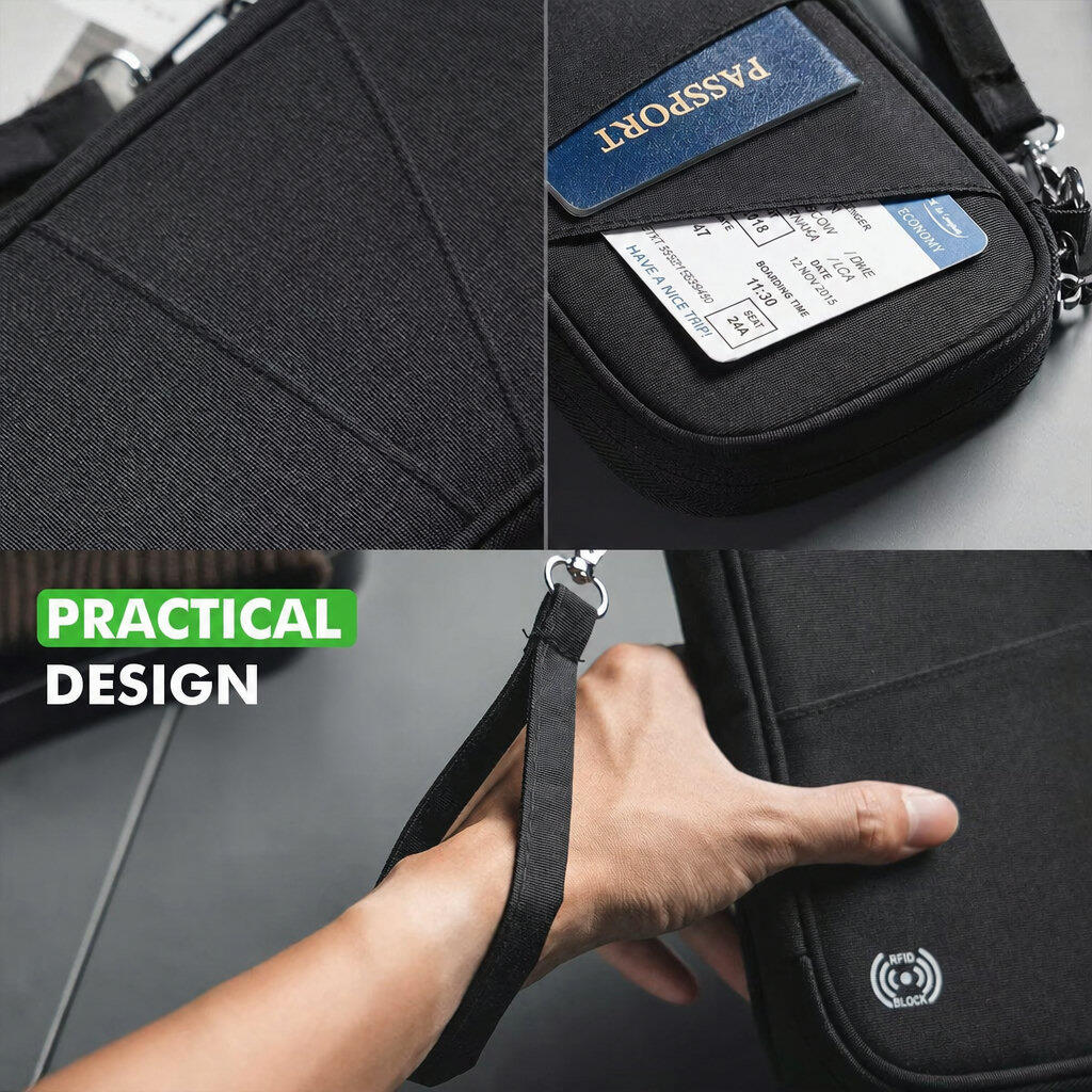 Paspoorthoesje RFID Travel Wallet – Wereldkaart Zwart 5/5