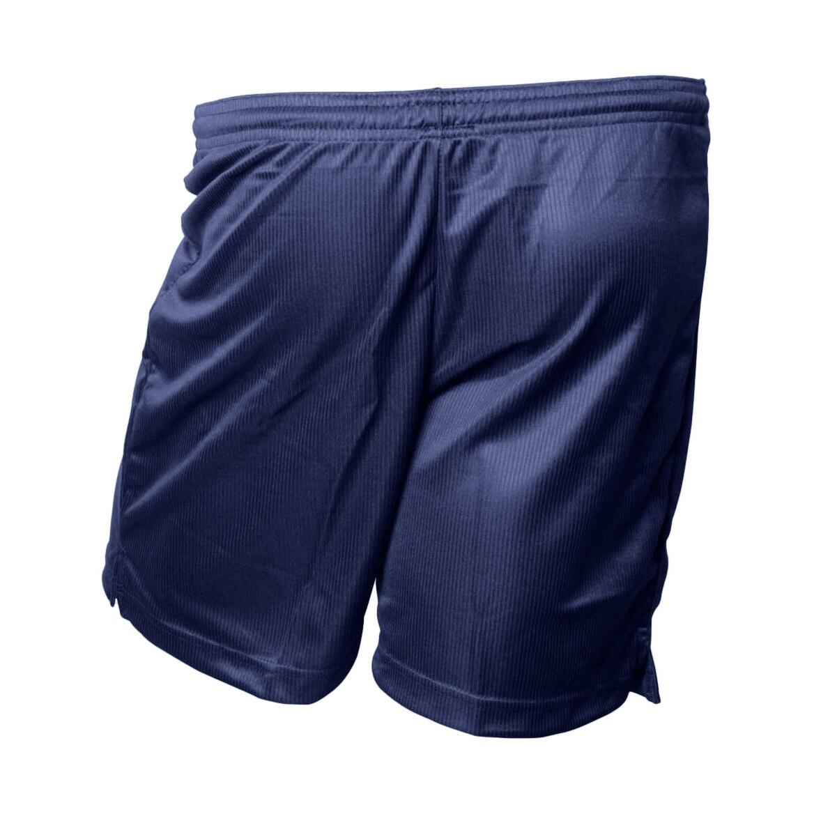 ErwachsenenFußballshorts mit MikroStreifen Damen und Herren Marineblau 2/3