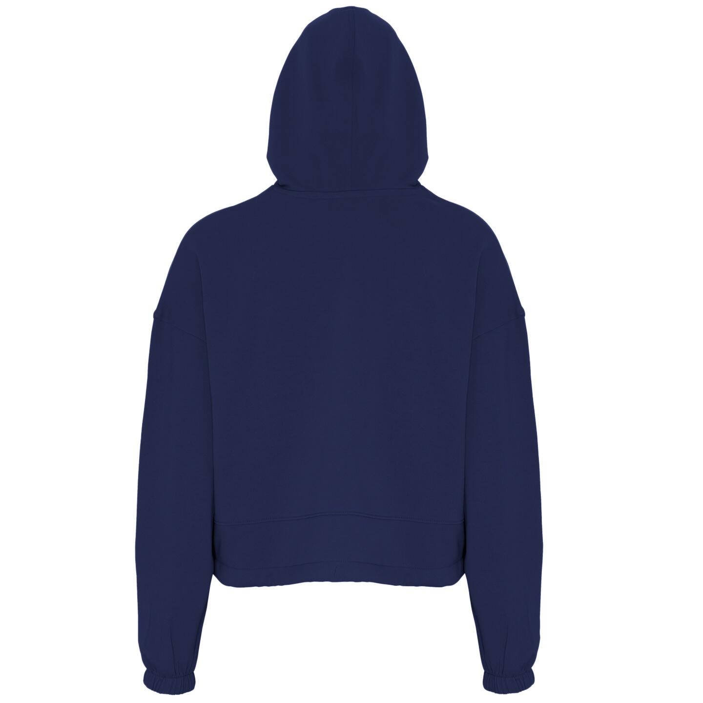 Felpa Corta In Vita Oversize Con Cappuccio Donna TriDri Blu Navy 2/3
