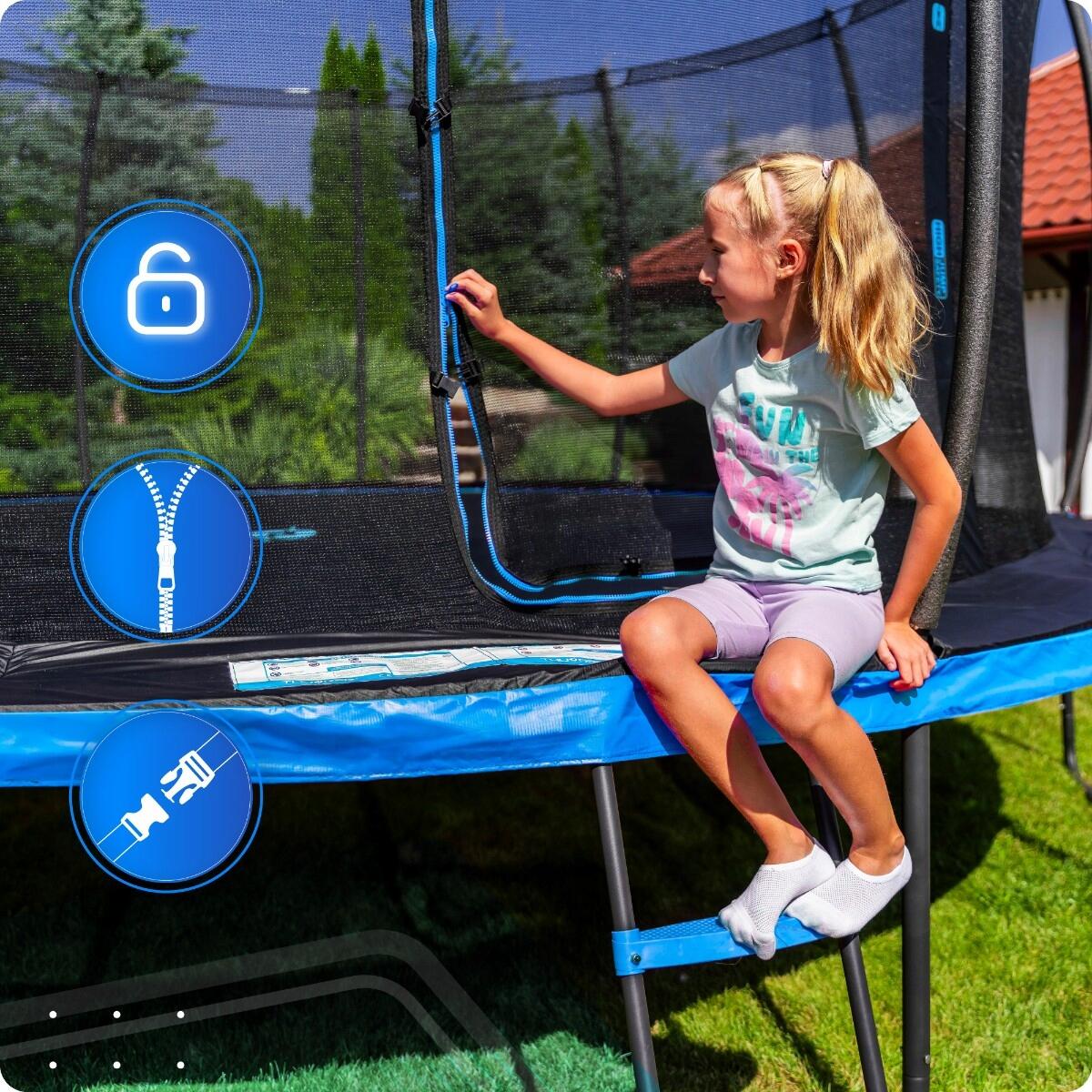 Trampolina ogrodowa dla dzieci z siatką THUNDER INSIDE-ULTRA 16FT 488CM BLUE 4/8
