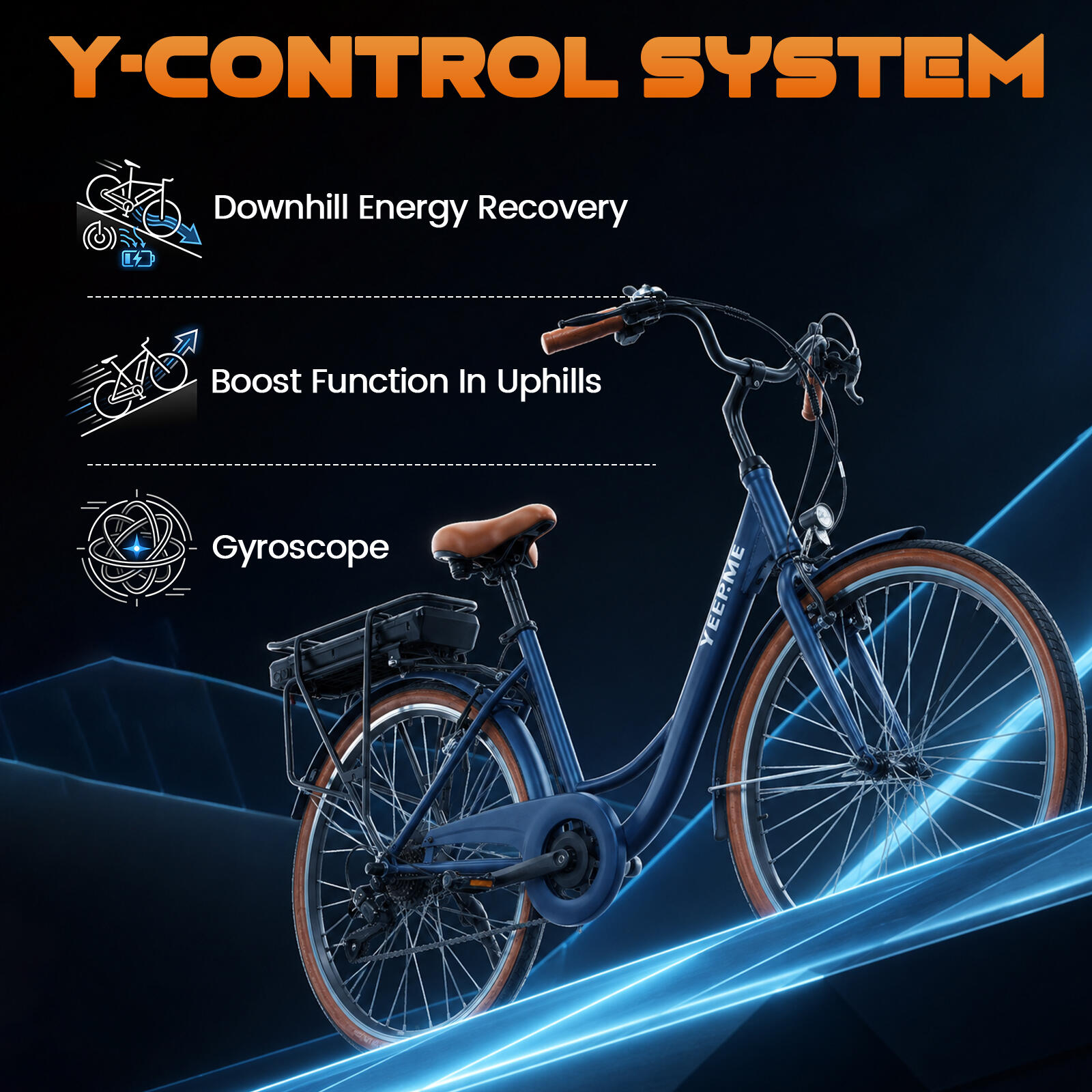 CITY First 3 Bicicletta Elettrica Città 26" 250W 374Wh 80km NFC Garanzia 5 Anni 5/7