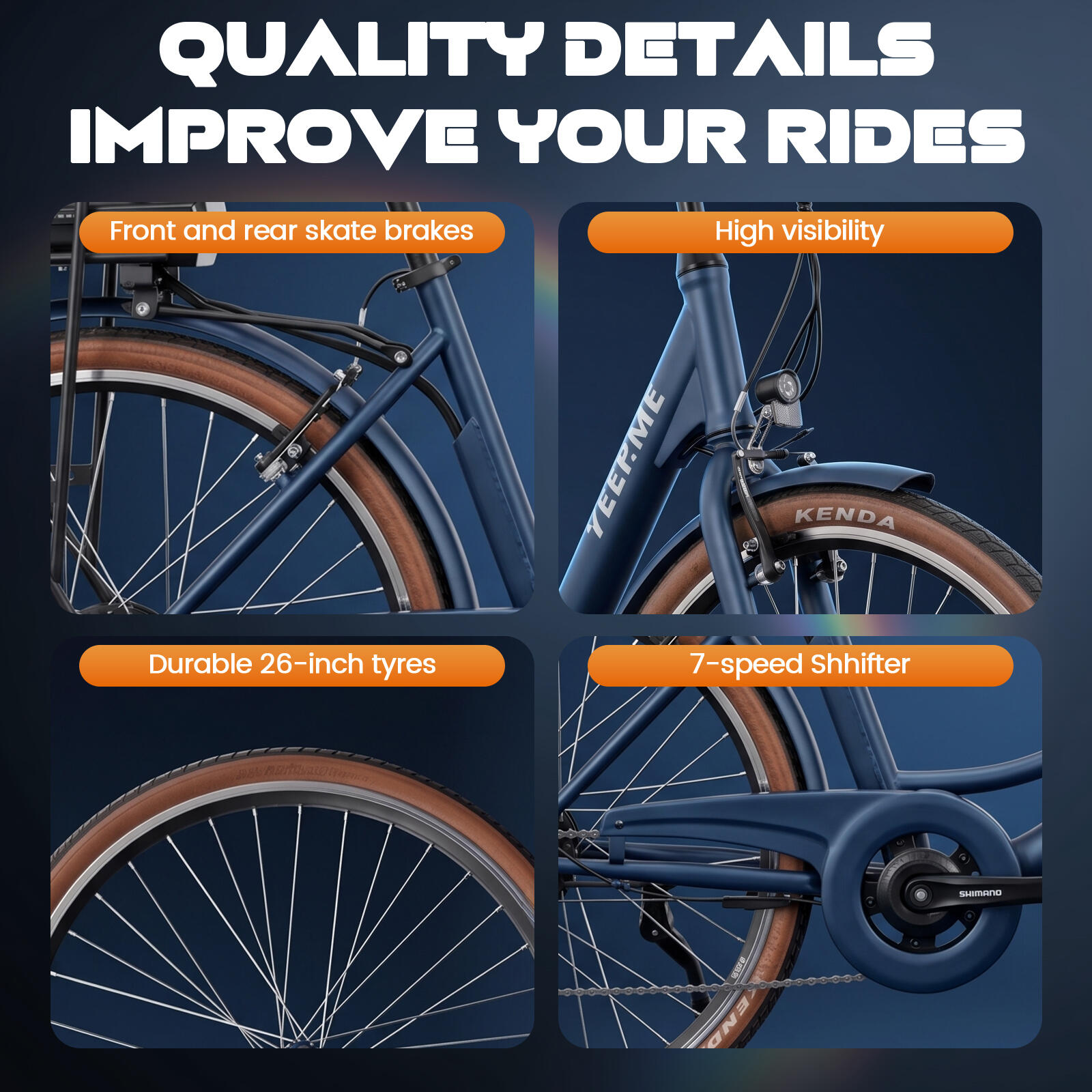 CITY First 3 Bicicletta Elettrica Città 26" 250W 374Wh 80km NFC Garanzia 5 Anni 6/7