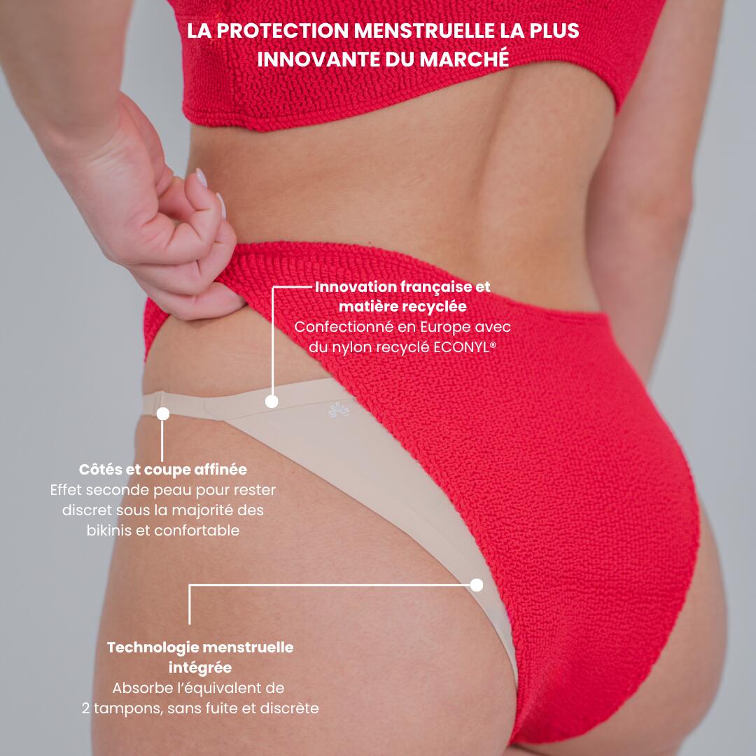 Bas Sous-Maillot Menstruel Invisible Bikini - Flux Moyen - Ado & Adulte 3/6